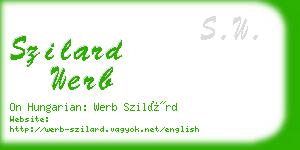 szilard werb business card